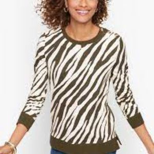 Talbot's 100%Cotton Women's Crew neck Striking Zebra Print Sweatshirt (S)
